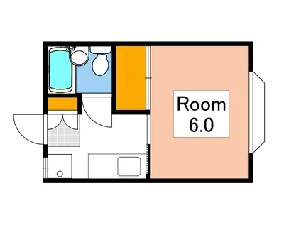 アルファ清心町(1K/2階)の間取り写真