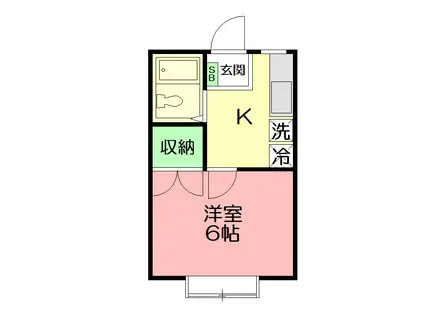 キャトルセゾン(1K/2階)の間取り写真