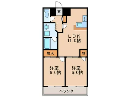 DOMUS21(2LDK/4階)の間取り写真