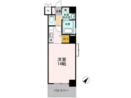 天神ファイブ(1K/8階)の間取り写真