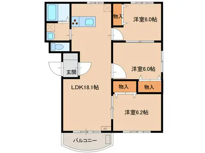 EMOTION(3LDK/1階)の間取り写真