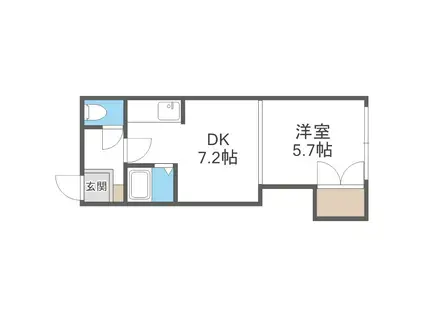 デベックス澄川47(1DK/2階)の間取り写真