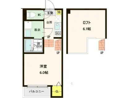 I-STATE中野栄(1K/1階)の間取り写真