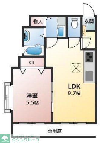 アイル富士見(1LDK/1階)の間取り写真