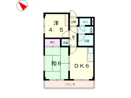 ESPOIR TAKAYA(2DK/4階)の間取り写真