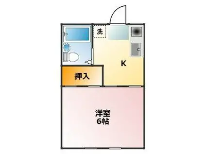 ユトリロ東向山(ワンルーム/1階)の間取り写真