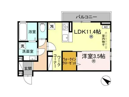 リビエールII(1LDK/3階)の間取り写真