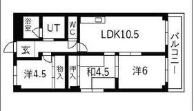 ロワール甲子園(3LDK/2階)の間取り写真