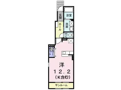 サイモンEIGHT(ワンルーム/1階)の間取り写真