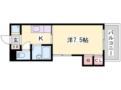 メゾンジュネス(1K/3階)の間取り写真