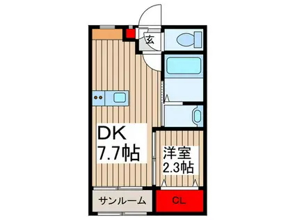 アルジェンタ(1DK/1階)の間取り写真