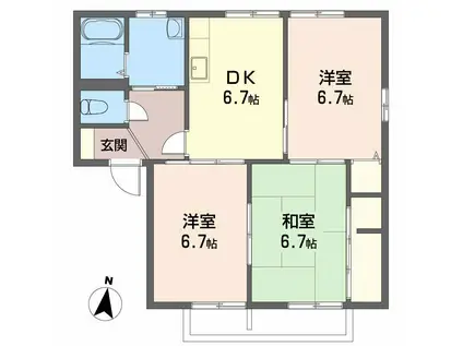 シャーメゾンにっしん(3DK/2階)の間取り写真