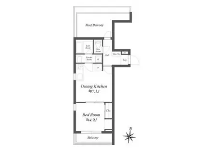 LOTUS阿佐ヶ谷(1DK/4階)の間取り写真