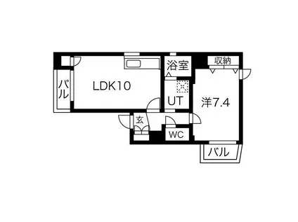 アビタシオン葵(1LDK/7階)の間取り写真