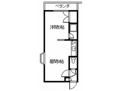 ビジョン616(1DK/5階)の間取り写真