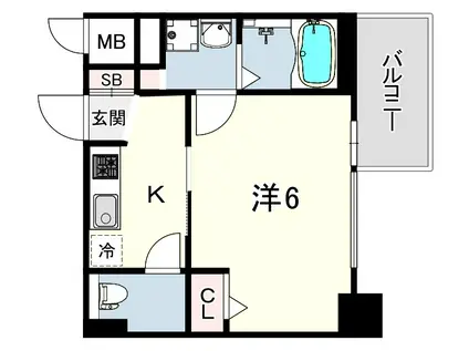 CION KOBE BAYSIDE(1K/4階)の間取り写真