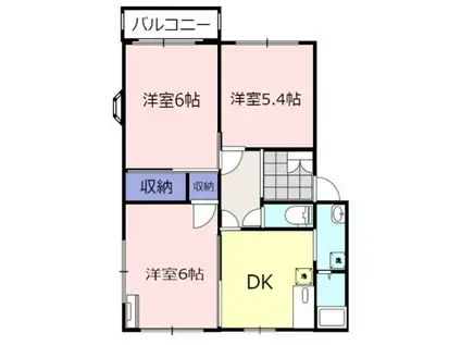 サンフレグランスA(3DK/1階)の間取り写真