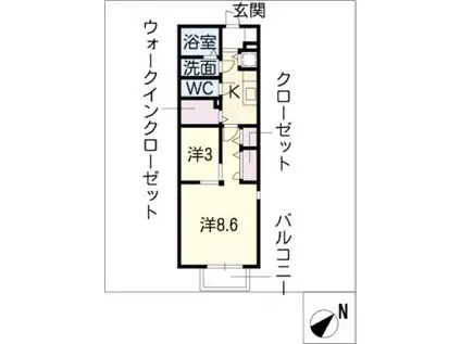 シャルマン大高(2K/1階)の間取り写真