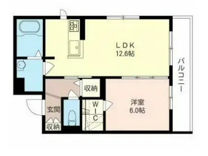 ヴィラフォーシーズンズ(1LDK/2階)の間取り写真