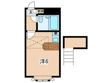 ベルピア緑園都市(ワンルーム/2階)の間取り写真
