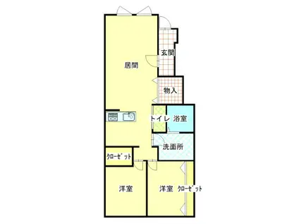 PLEASANTV(2LDK/1階)の間取り写真