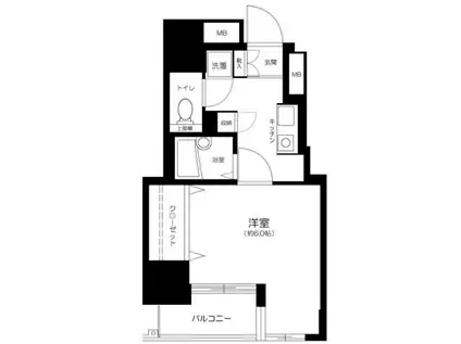 ヴェルト五反田西(1K/2階)の間取り写真