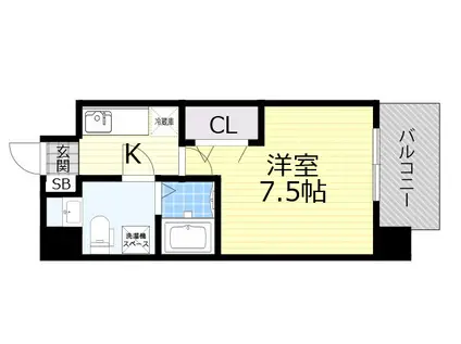 T´S SQUARE大阪城(1K/4階)の間取り写真