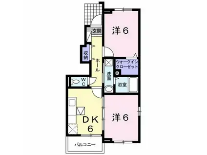 ベルメゾン(2DK/1階)の間取り写真