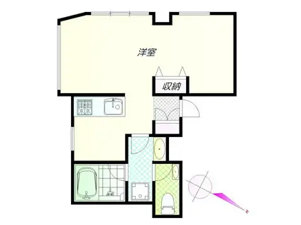 ホワイト138(ワンルーム/1階)の間取り写真