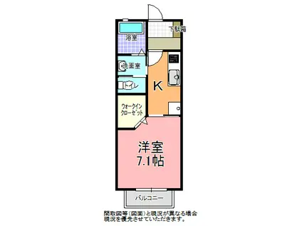 ラ・フォレスト(1K/2階)の間取り写真