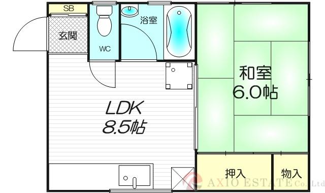 第2石田コーポ(1LDK/1階)の間取り写真