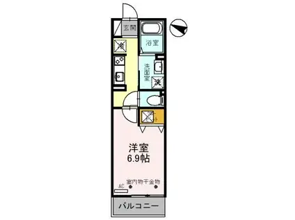 東松山エテルネル(1K/1階)の間取り写真