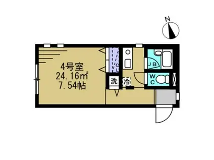 MODULOR小金井本町(ワンルーム/2階)の間取り写真