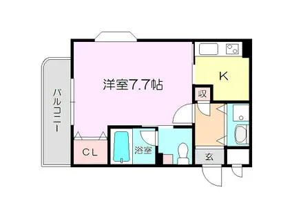 ブリランテ1番館(1K/2階)の間取り写真