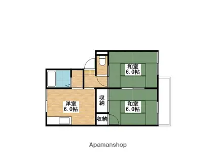 プレジール貴志II(2DK/1階)の間取り写真