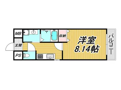 GRANDE甲子園口(1K/4階)の間取り写真