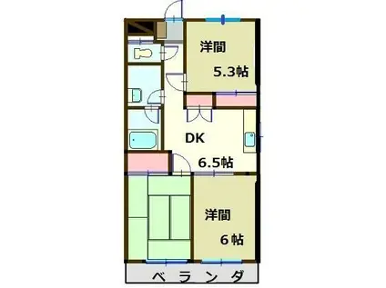 メゾンドゥルミエール(3DK/3階)の間取り写真