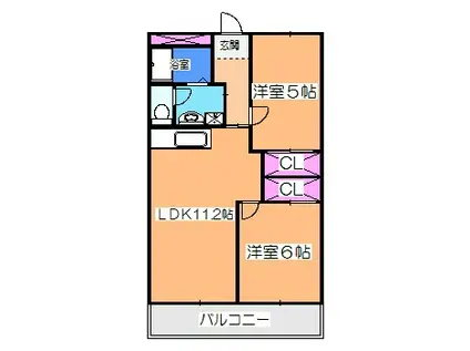 寿マンションI号館(2LDK/3階)の間取り写真