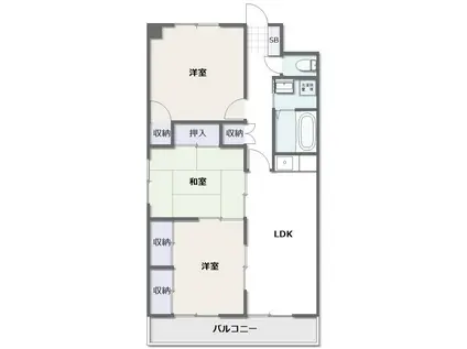 ブルーメンホーフIII(3LDK/2階)の間取り写真