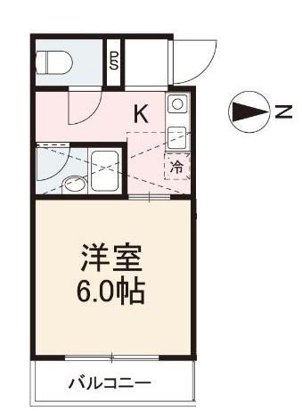 メゾン松福(1K/4階)の間取り写真