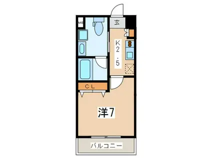 アーデン町田(1K/5階)の間取り写真