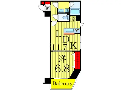 RELUXIA綾瀬(1LDK/2階)の間取り写真