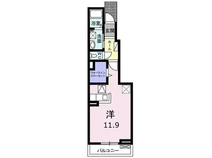 シャトレシエルIII(ワンルーム/1階)の間取り写真