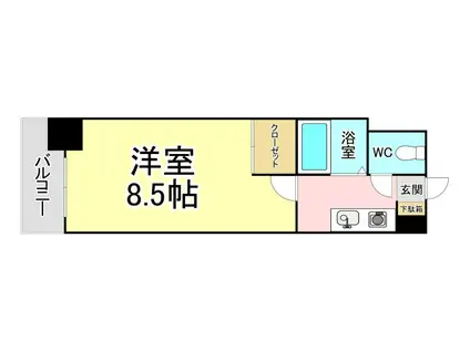 アリビオ折尾(1K/7階)の間取り写真