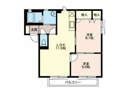 マロニエ A(2LDK/2階)の間取り写真