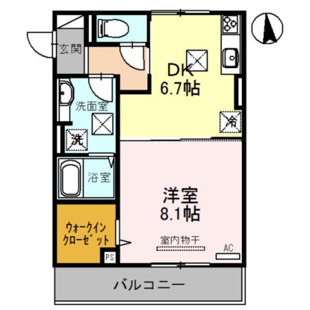 ノーブル希(1DK/3階)の間取り写真