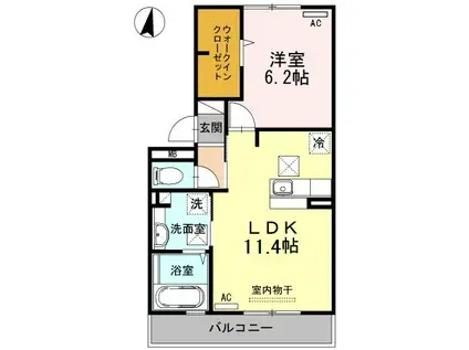 プラージュ(1LDK/1階)の間取り写真