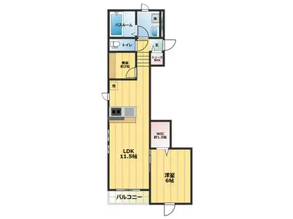 ベルリード烏山ミサワホーム(1LDK/2階)の間取り写真