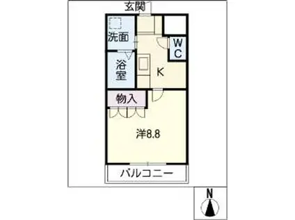 シャトーグレイス(1K/2階)の間取り写真