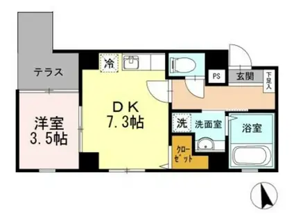 MAISONJAUNE(1DK/1階)の間取り写真